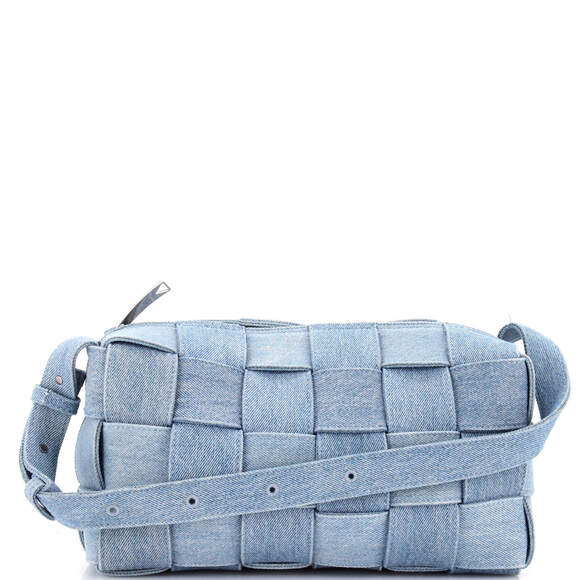 Bottega Veneta Handbags - Bottega Veneta Brick Cassette Shoulder Bag Maxi Intrecciato Denim